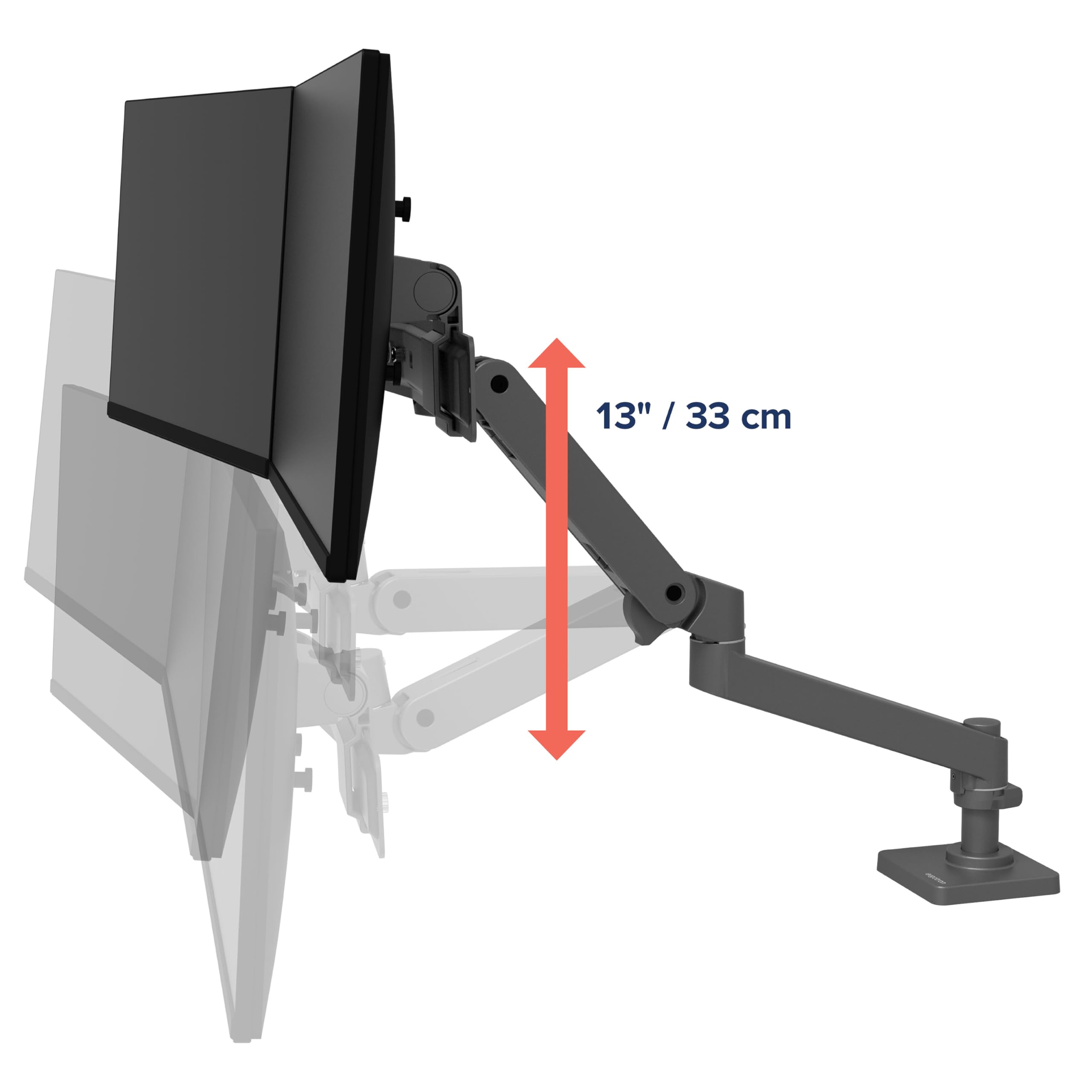 Ergotron LX Pro Dual Direct Monitor Arm, VESA-Tischhalterung für 2 Monitore je bis zu 27", 4,3 kg, Constant Force Technologie, 10 Jahre Garantie, Grau - 45-684-293