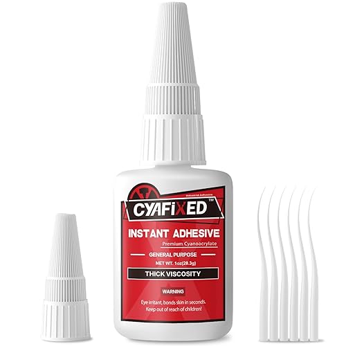 CYAFIXED - Pegamento instantáneo de cianoacrilato (CA) fuerte de alta resistencia, viscosidad gruesa, 1 onza (1.00 oz) - Pegamento CA para modelos CYAFIXED - Pegamento instantáneo de cianoacrilato (CA) fuerte de alta resistencia, viscosidad gruesa, 1 onza (1.00 oz) - Pegamento CA para modelos