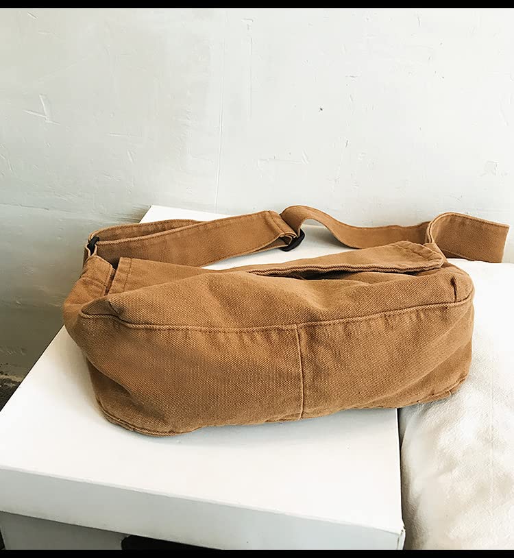 Bolso de lona Hobo grande para mujer color verde miniatura 7