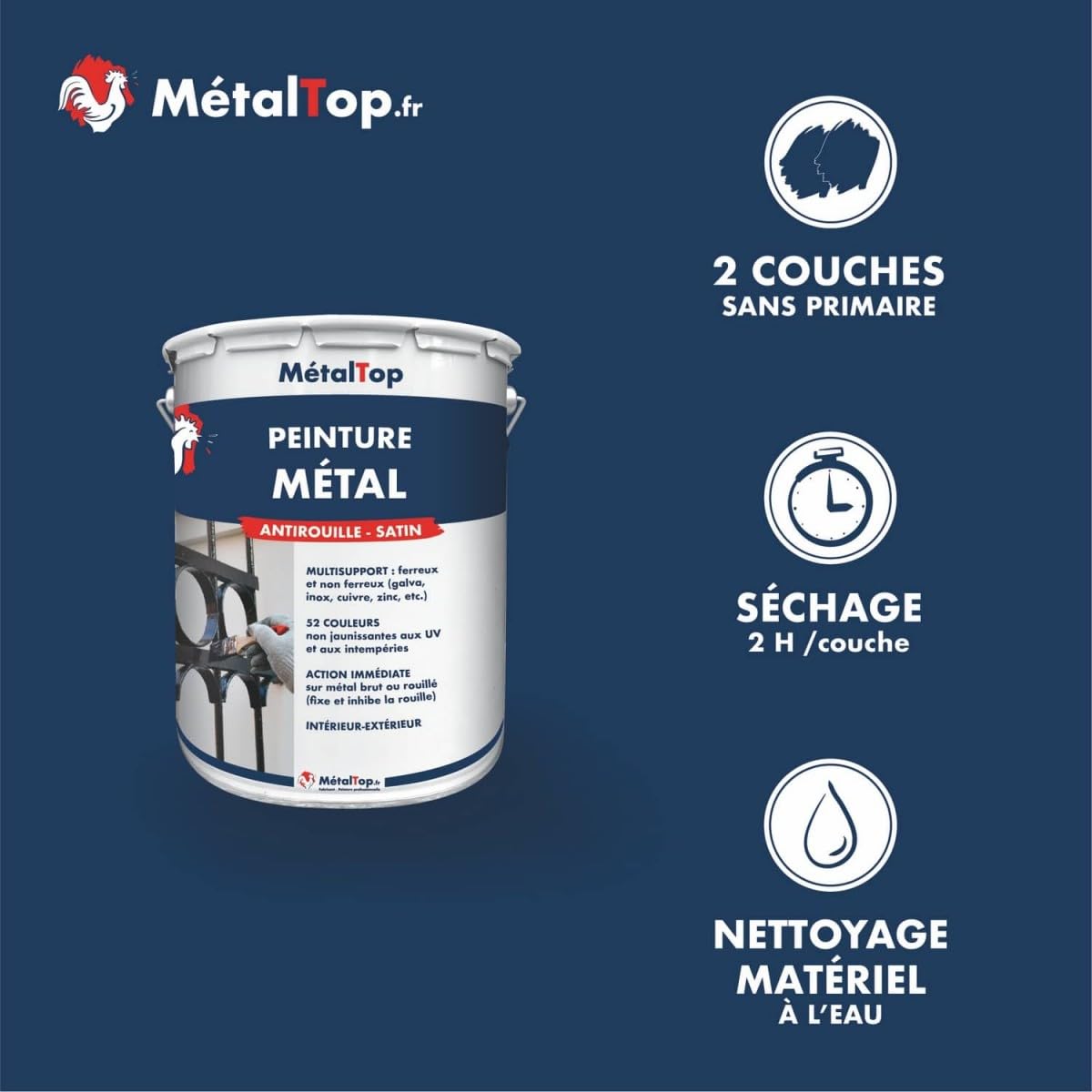 Peinture Metal Gris Anthracite RAL 7016-1 L Protection Antirouille