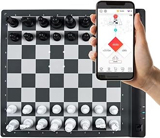 SQUARE OFF Pro Portable Roll Up Chess Board Set | AI Adaptive Electronic Chess Set Game and App with Computer Chess Board & Weighted Tournament Size Chess Pieces | Unique Chess Sets for Adults & Kids