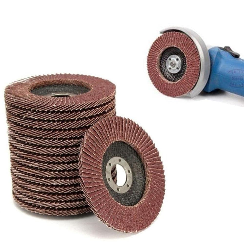 Confezione da 10 dischi lamellari da 4,5" for smerigliatrice angolare - Dischi abrasivi durevoli for metallo e legno(120grit)