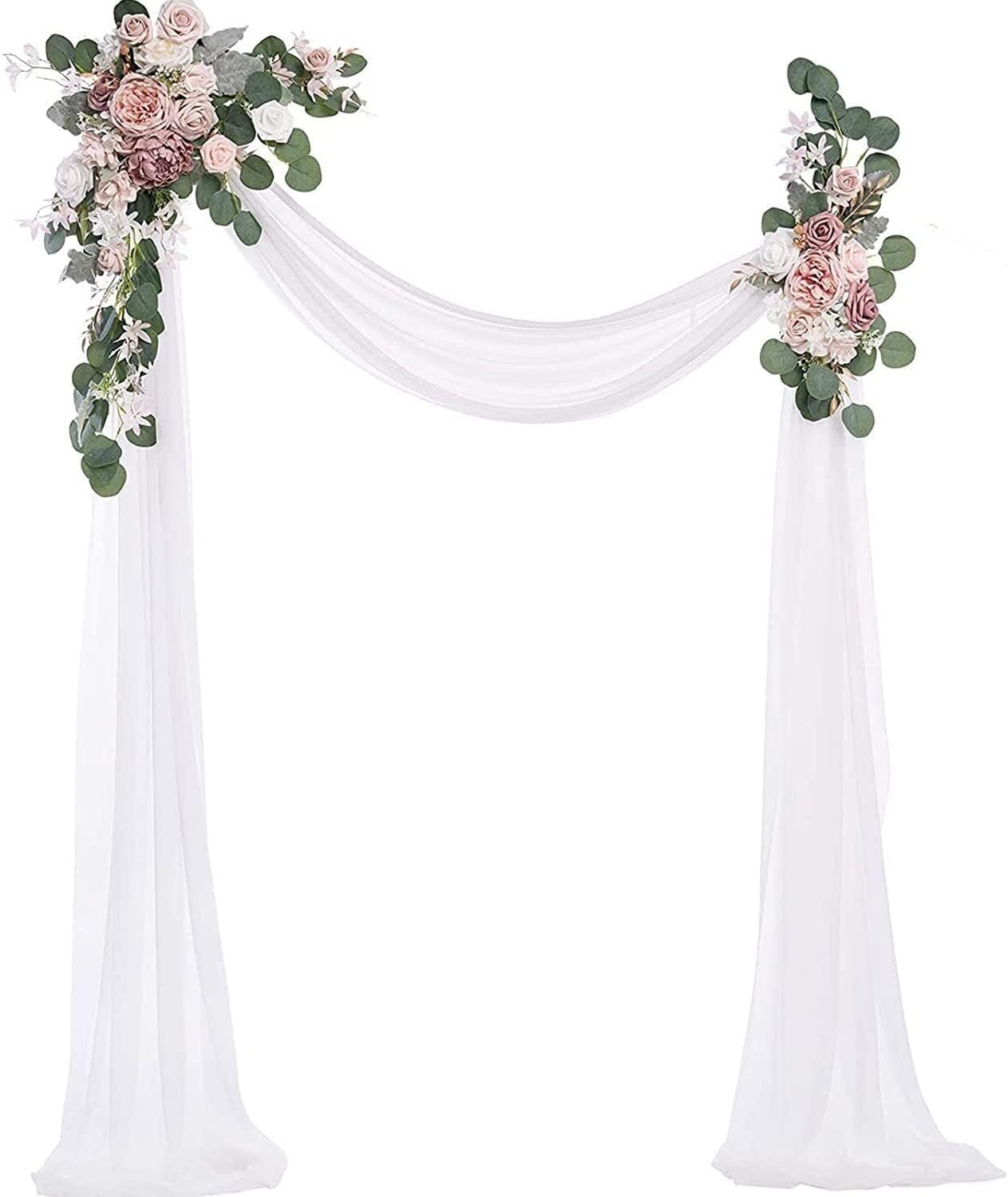 XDLEDMKIZ Artificial Wedding Arch,Wedding Decorations,Artificial Flowers At The Wedding Arch 3pcs Wedding Decor Flowers Ceremony Reception Backdrop Decoration Swag for Party,