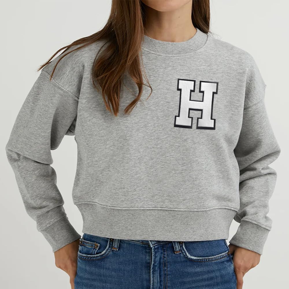 4 Inch White Chenille Letter Patch – Iron On & Sew On Embroidered Alphabet Initial with Black Border for Jackets, Hats, Jeans, Bags – DIY Varsity Style Heat Transfer Applique for Clothing & Crafts - Image 7