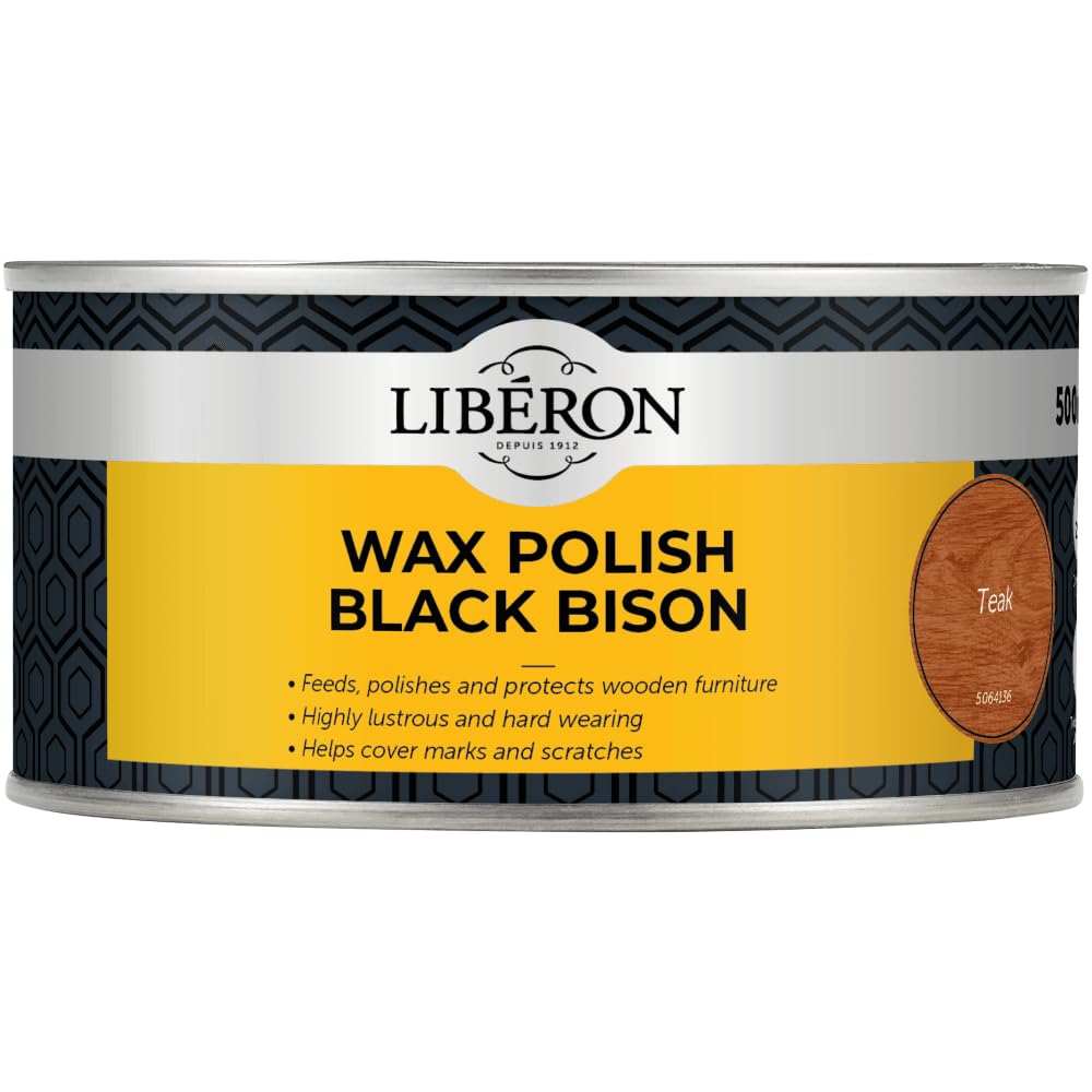 Liberon 500Ml Teak Wax Polish Black Bison (Paste)