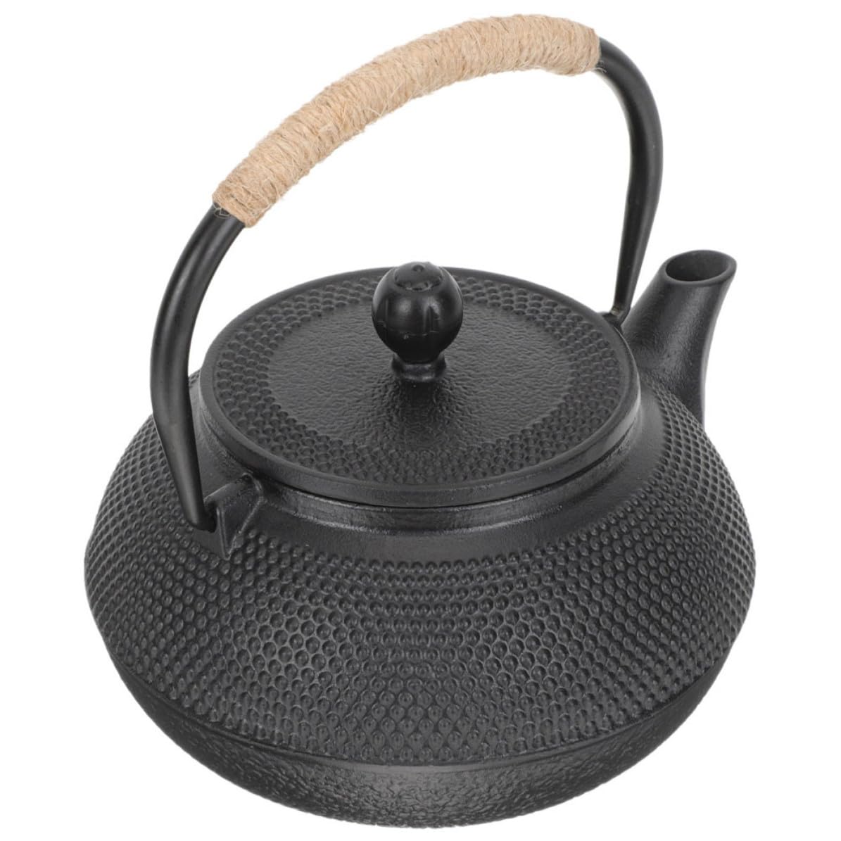 Petite Théière en Fonte 0, 6 L Noire Poignée Isolante et Couvercle