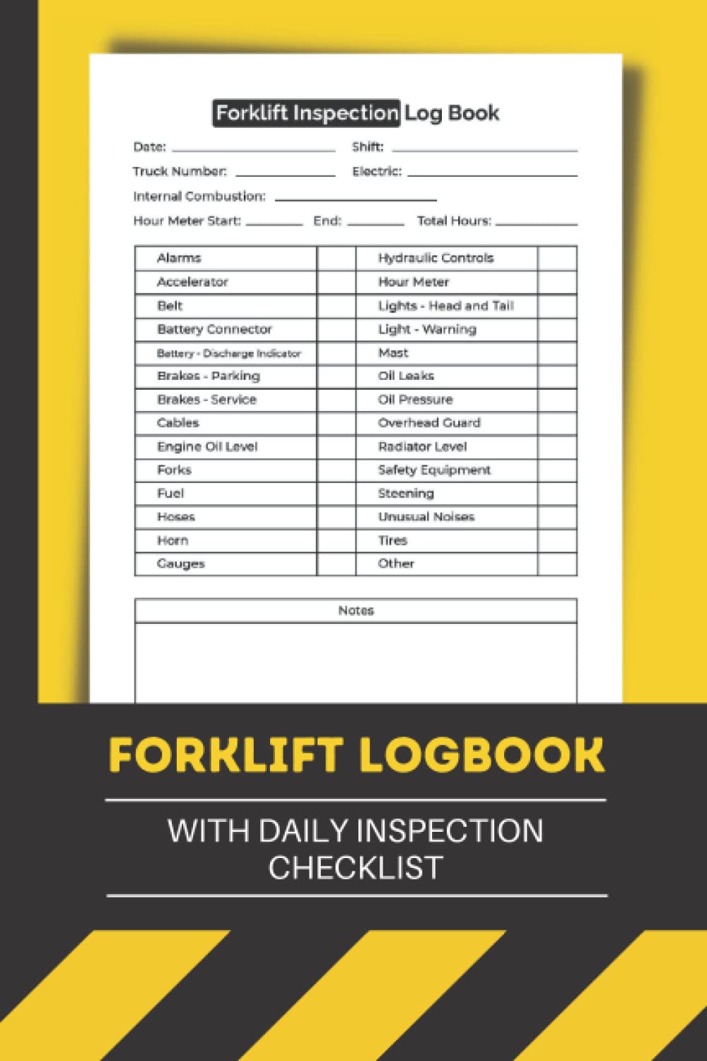 Buy Forklift Log Book with Daily Inspection Checklist Forklift Log