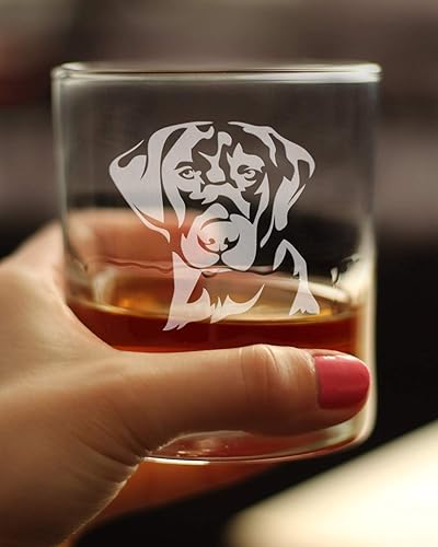 Miniatura 3 de Black Lab Face - Whiskey Rocks Glass for Men & Women - Labrador Retriever Gifts - Fun Whisky Drinking Tumbler Decor