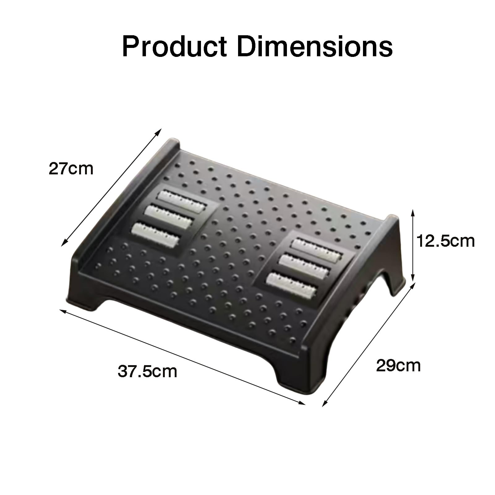 Poggiapiedi Sotto La Scrivania Con Rullo Massaggiante For I Piedi, Sgabello Ergonomico For Le Scrivanie Da Ufficio, Angolo Di Inclinazione 20° E Cuscinetti Antiscivolo(Black)