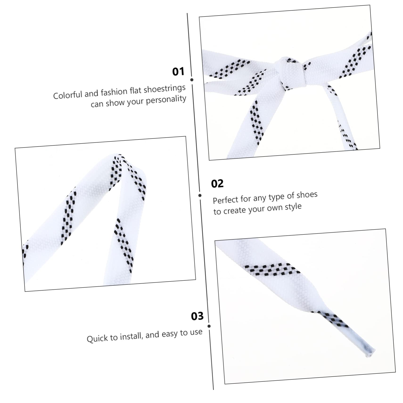 LIFKOME 1 Pair Polyester Shoelaces Waxed Flat Shoelace for Roller Skates Skates Laces Replacement for Sneakers