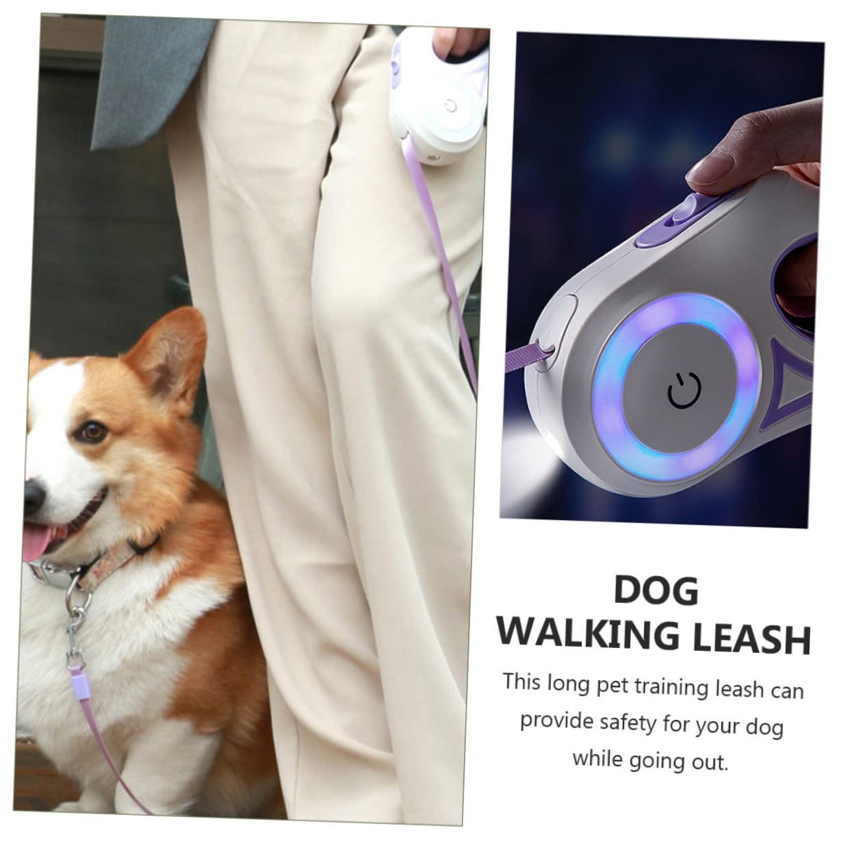 Happyyami Retractable Dog Leash Mit -Funktion Automatisches Flexibles Design Für Training Und Jogging Lange Strapazierfähige Und Leichte Hundeleine