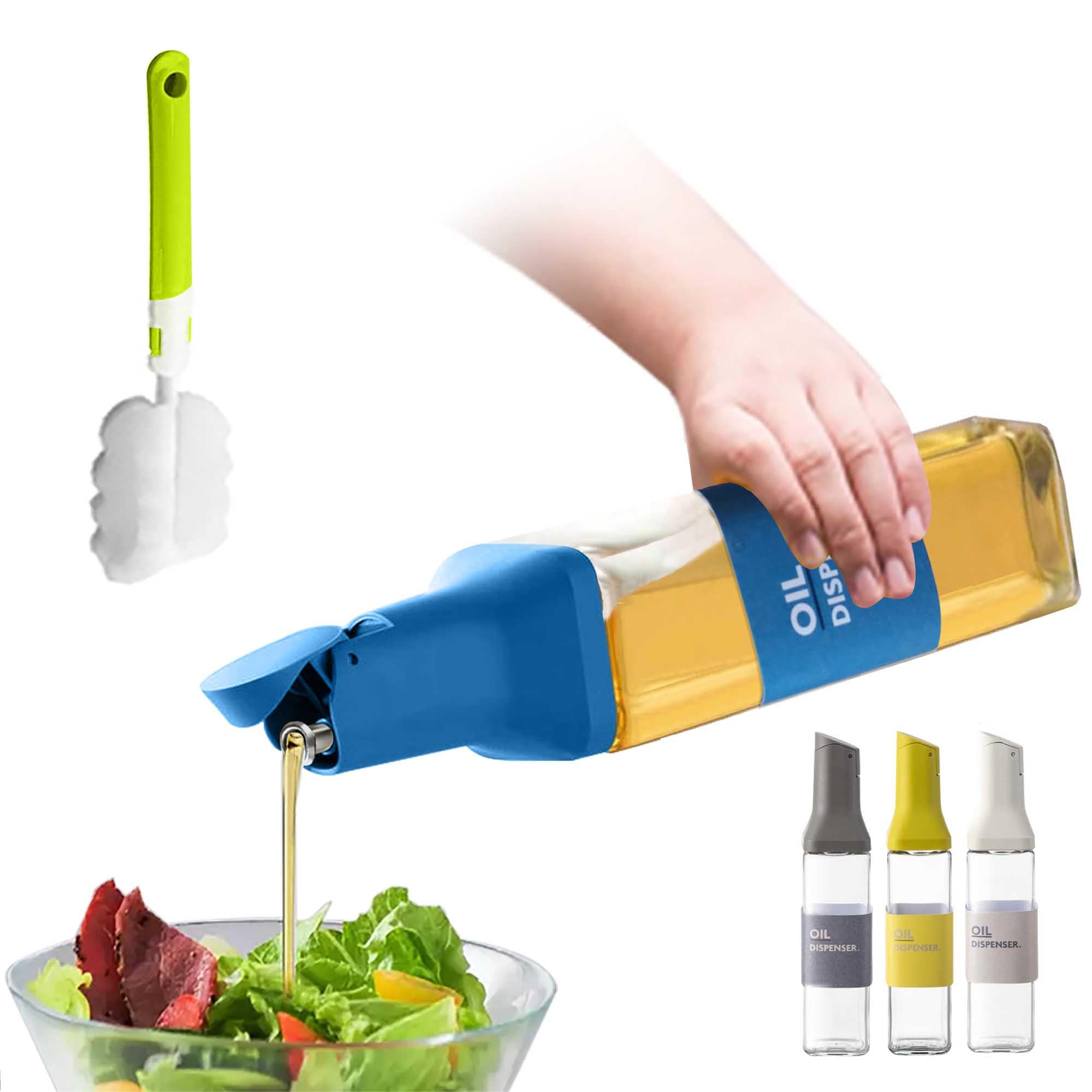 Dispenser Automatico In Vetro Per Olio E Aceto – 500 Ml, Dosatore A Gravità
