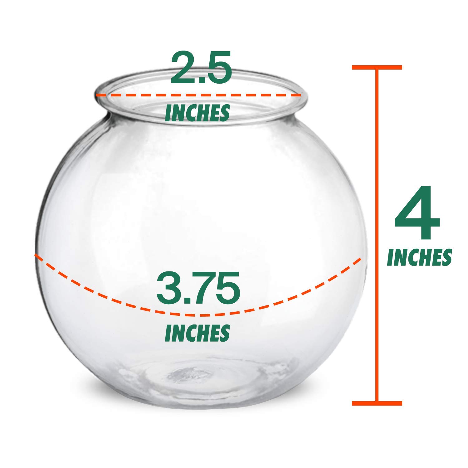 Kicko Plastic Decorative Fish bowl - Clear Bowls for Game Accessory, Parties or as Vases for Centerpieces - 16 Ounce Disposable Tub for Party Drinks - Ornament or Sweet Treats Holder, 12 Pack