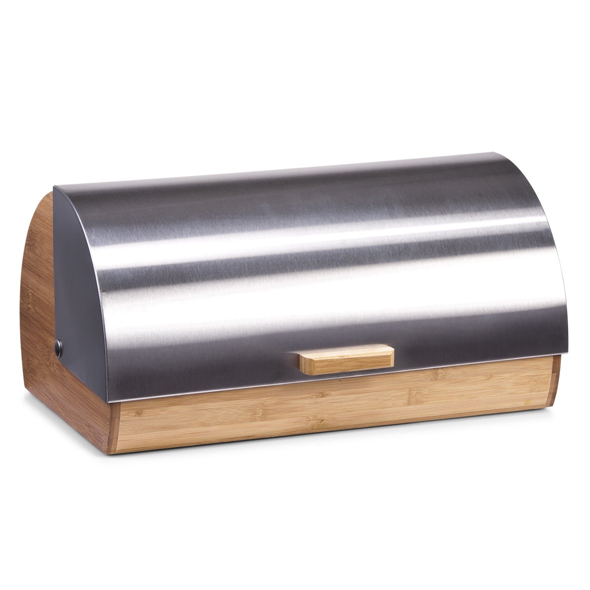 Zeller 25344 - Depósito de Pan de bambú y Acero Inoxidable, 39 x 25,5 x 18,5 cm
