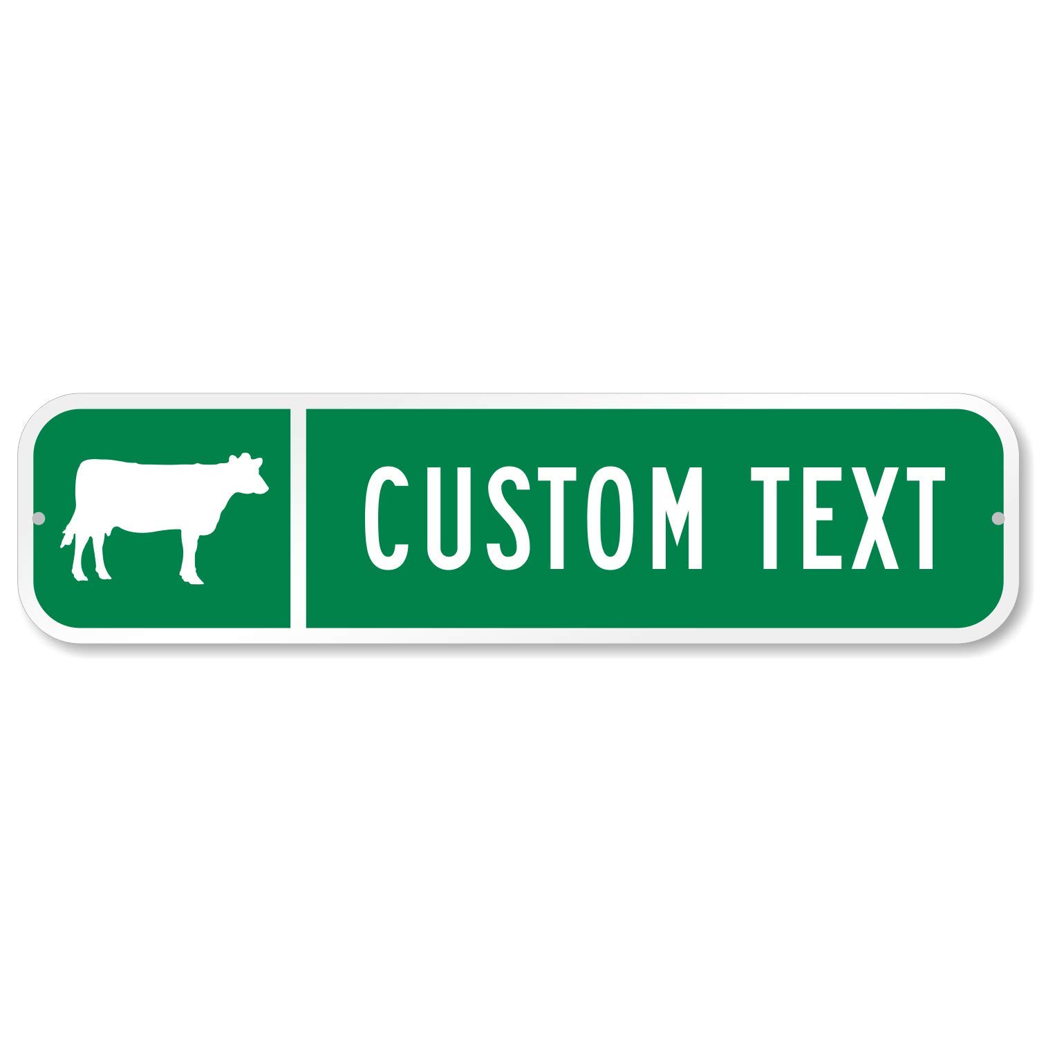 SmartSign Customize Your Own Green Street Sign with Cow Symbol | 6" x 24" Aluminum