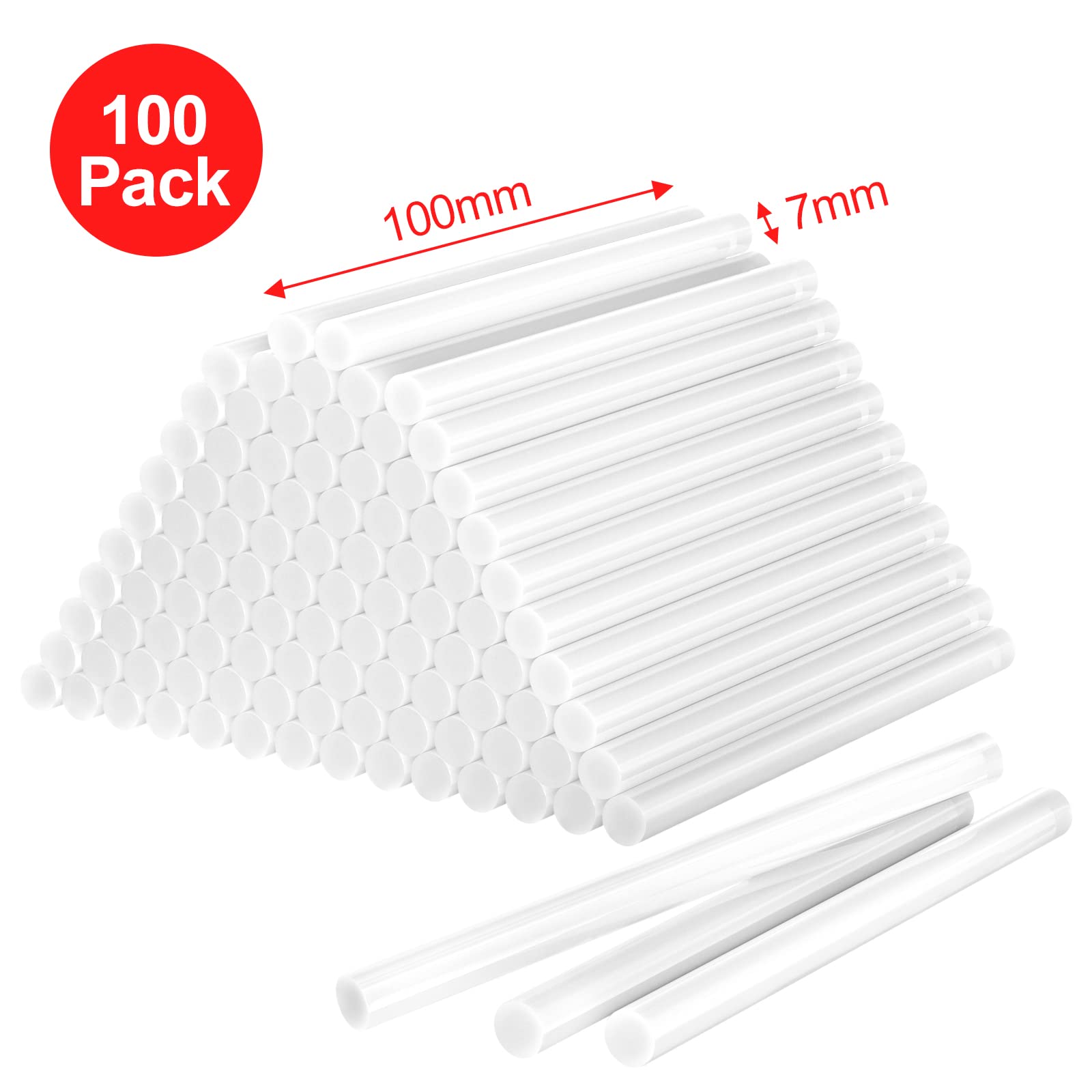 Relota 100 pezzi Colla a Caldo 7 x 100 mm, Stick Colla a Caldo Trasparente per Pistola Colla a Caldo, Kit Bastoncini di Colla Asciugatura Rapida per Fai da Te, Riparazione e Fissaggio