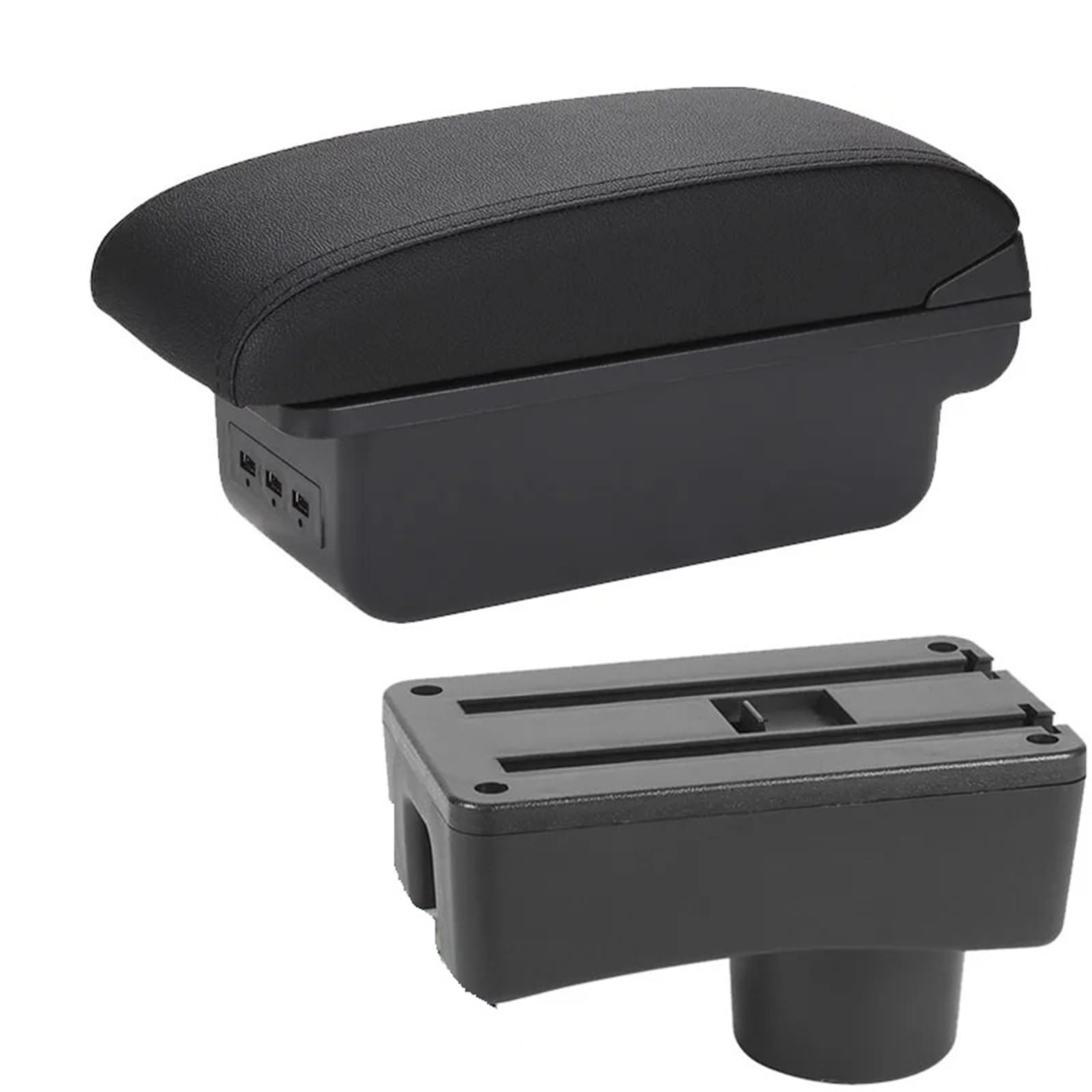 Hguvsjd Armrest Box For Hyundai For Accent For Tagaz Armrest Interior Parts Details Center Storage Box Accessories Car Armrests(B Black line 3USB)