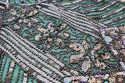 Women 1920s Gatsby Vintage Sequin Flapper Fringe Party Plus Dress with 20s Accessories Set4