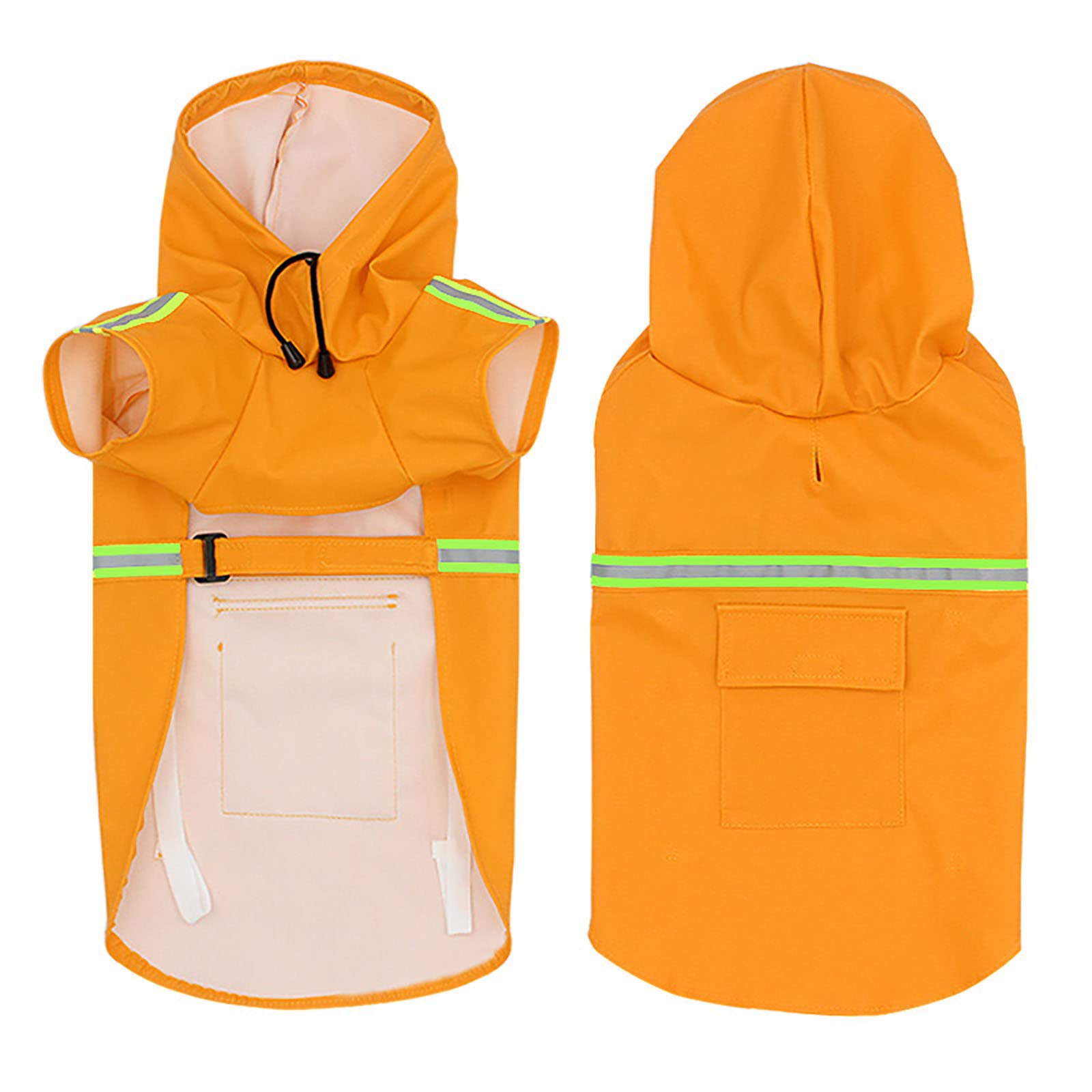 Verstelbare waterdichte huisdier hond capuchon regenjas reflecterende hond regenjas jas hond regenkleding kleding voor kleine middelgrote grote honden (XL, geel) | NL