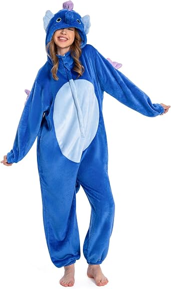 OLAOLA Adult Onesie, Animal Halloween Costume, Christmas One-Piece Pajamas | Unisex 3D Hooded Jumpsuit, Zipper Closure, Side Pockets, Flannel Fabric, Soft and Cozy, Zipper Hip, Perfect for Theme Party