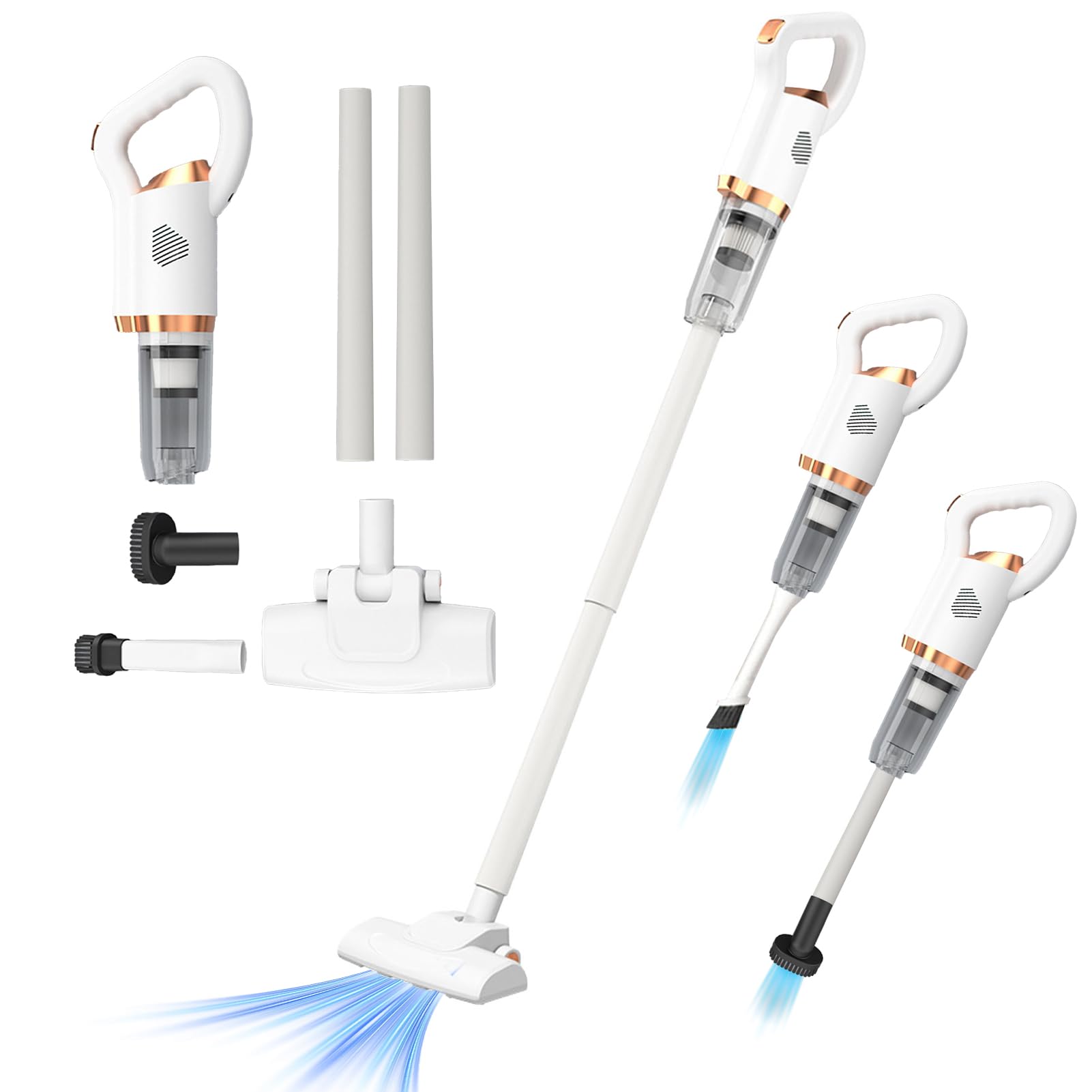 Culnflun Cordless Vacuum Cleaner, 2 in 1 Quiet Rechargeable Handheld Powerful Upright Stick Vacuum Cleaner, with Floor Brush for Home
