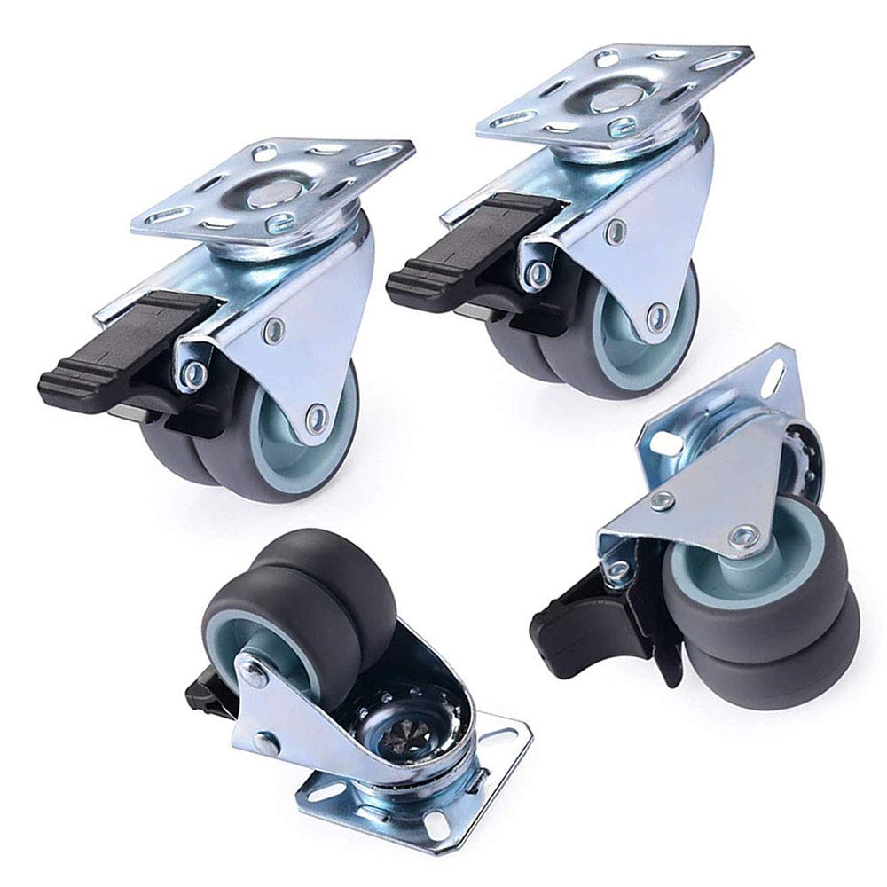 Buy Castor Wheels 50mm 4 Moving Caster Wheels with Brake Heavy Duty Swivel Wheels for Furniture