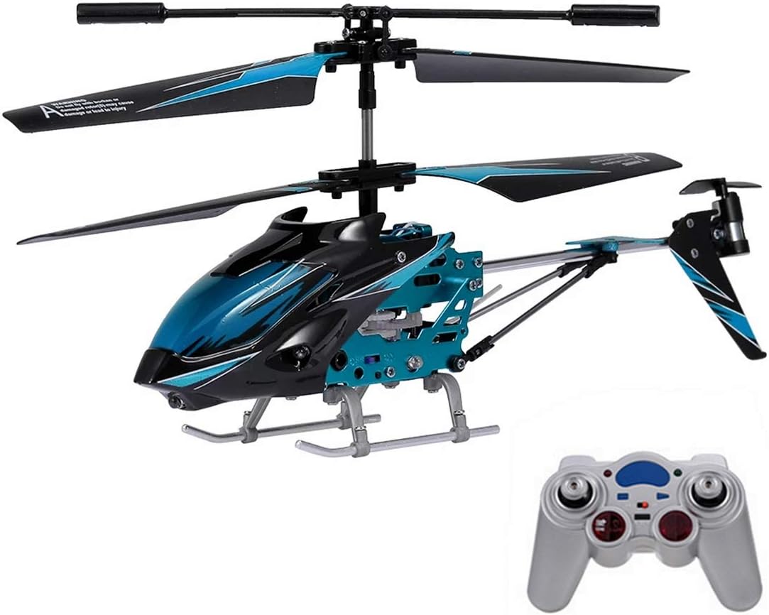 XIAOKEKE Helicóptero Teledirigido Teledirigido con Mando A Distancia para Interior Y Exterior, Regalo para Niños, 3,5 Canales, 2,4 GHz, Luz LED Giroscópica