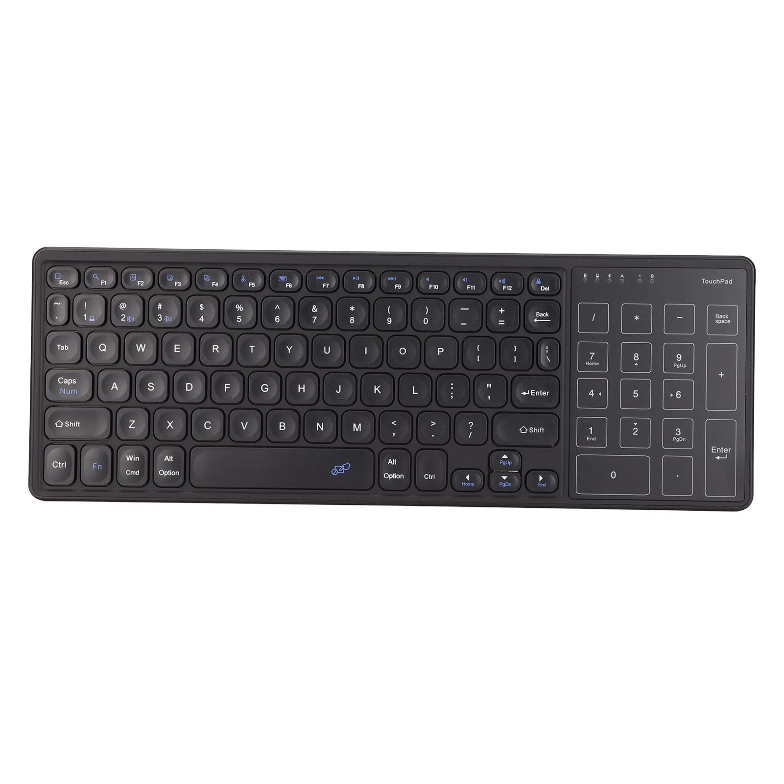 Klawiatura Bluetooth z Touchpadem, 78 Klawiszy Bezprzewodowa Klawiatura Bluetooth 2.4G z 17 Klawiszami Numerycznym Touchpadem, Odbiornikiem Podwójne Tryby Bluetooth Klawiatura Biurowa(Czarny)