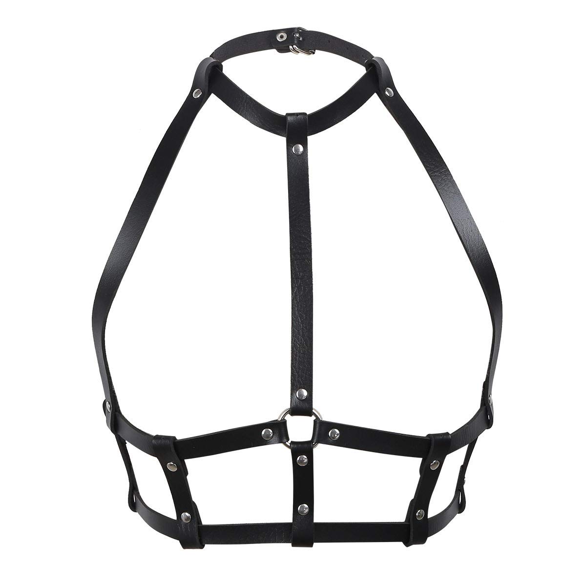 Mujeres Punk IC Garter PU Cuero Halter Cuello Cuerpo Pecho Correas Cintura cinturón Roleplay Clubwear