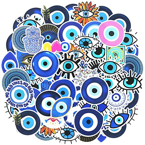 Sabary 200 Pcs Evil Eye Stickers Vinyl Blue Eyes Halloween Decorations