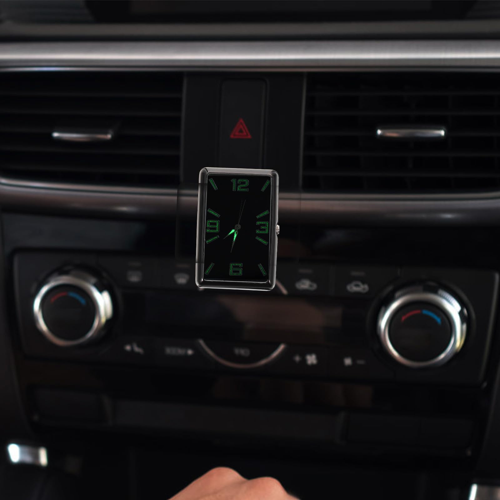 Reloj Analógico Salpicadero del Coche, Negro Cuadrado