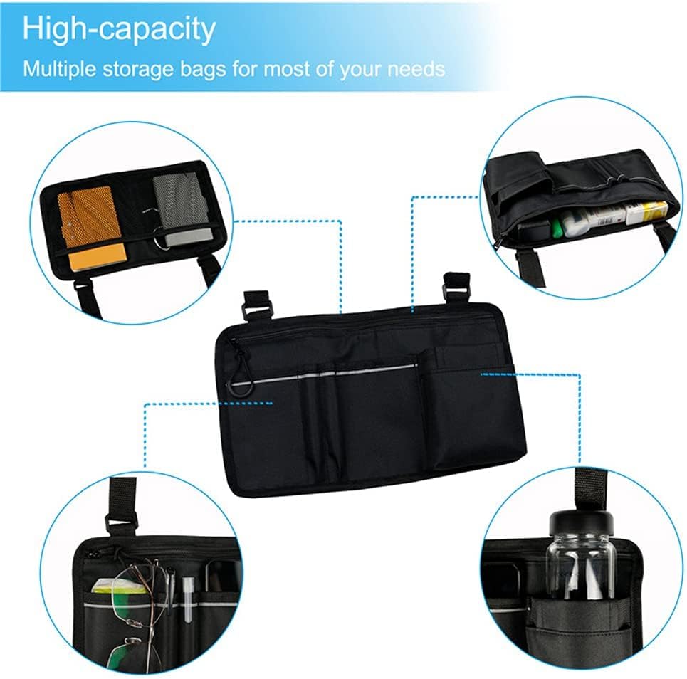 YGYQZ Wheelchair Bottle Cup Holder Accessories, Waterproof Wheelchair Bags to Hang on Side with Bright Line Black Storage Organizers for Home/Outdoor/Baby Cart (Black Bottle) : Health & Household