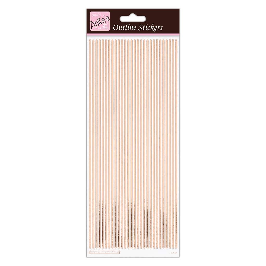 Anita'sfor Scrapbooking, Making, Kids Play, Homework, Art, Craft, Embelish, Decorative, Paper, Card, Glass, Metal, Plastic, Foam, Rose Gold on White, Single Pack