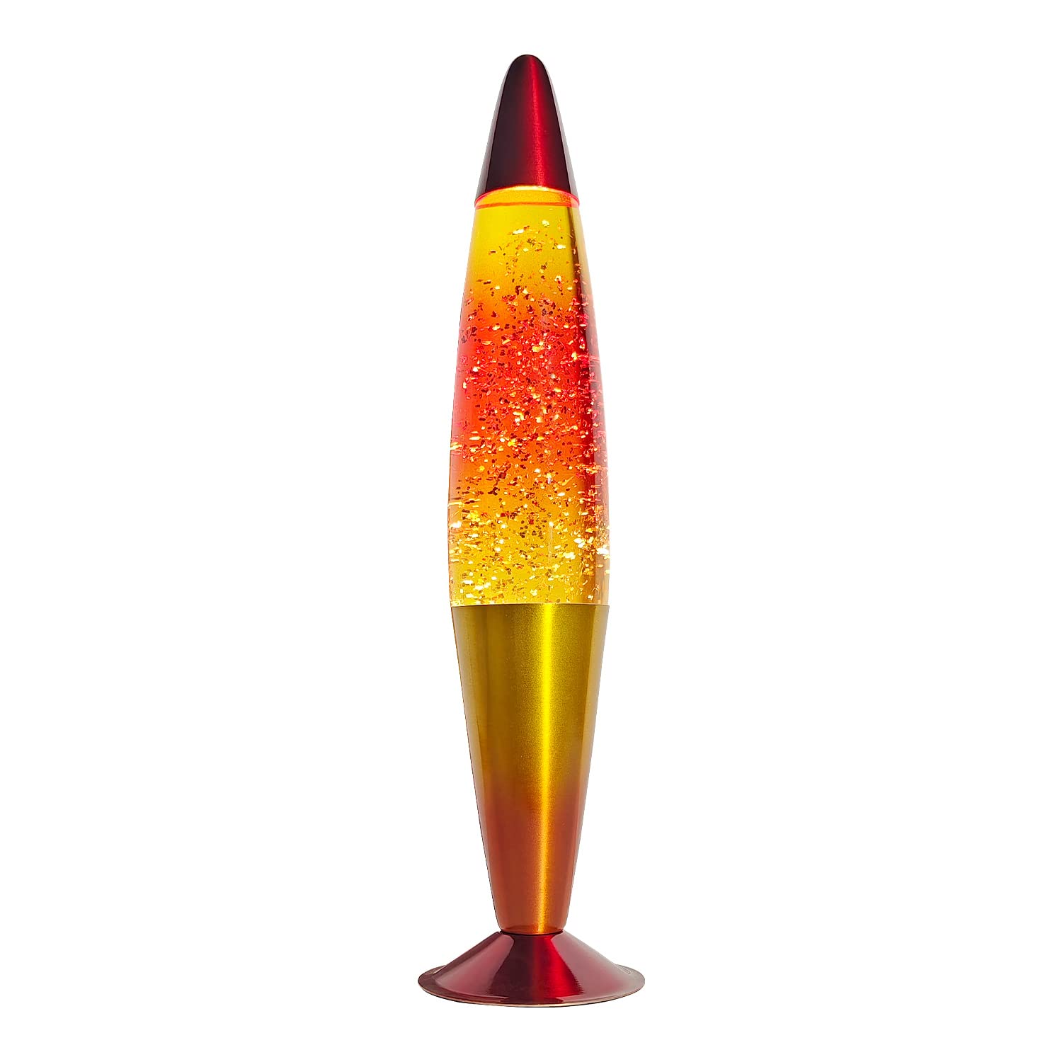 16 Inch Rainbow Glitter Lamp with 2 Bulbs, Sunset Lamp Sunrise Lamp, Night Light Mood Lighting for Adults, Home Room Office Decor, Great Present for Women Kids Birthday Anniversary,Yellow Orange Red