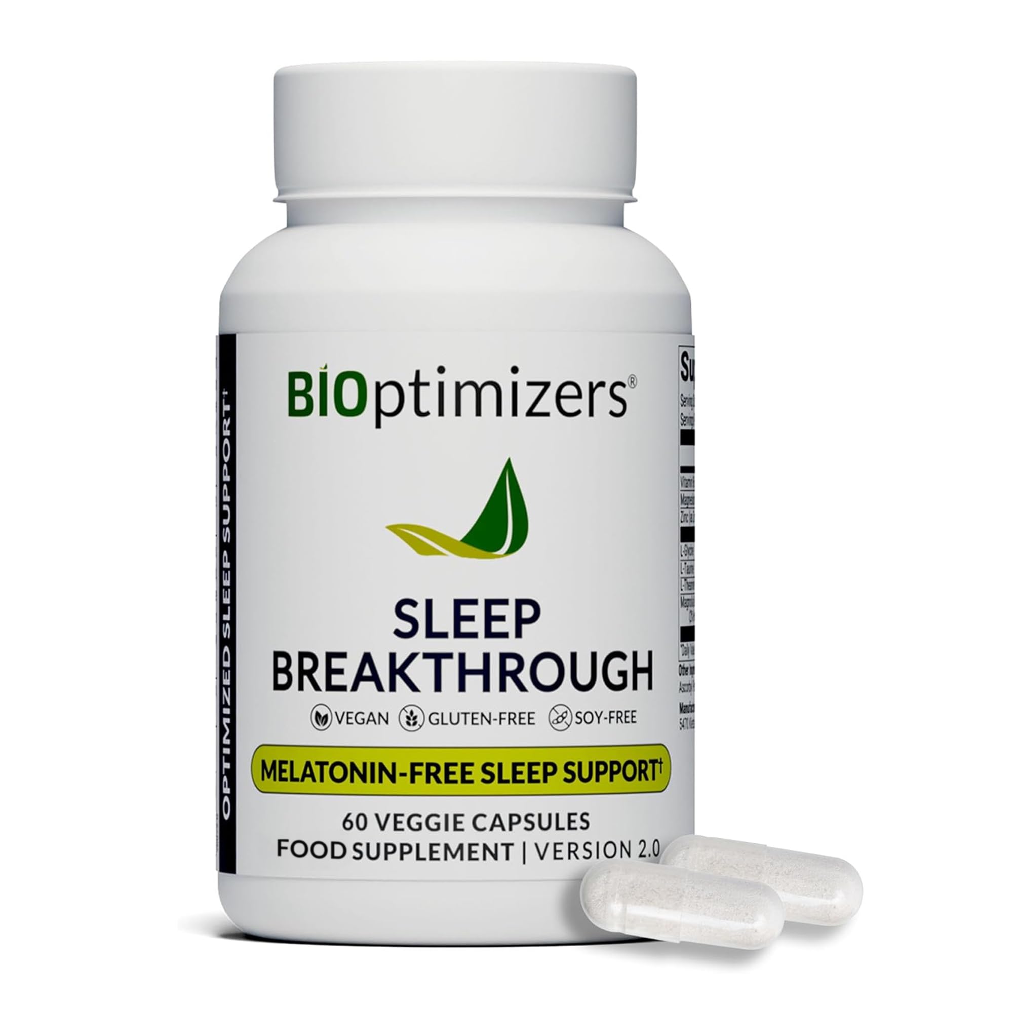 BIOptimizers Sleep Breakthrough Capsules - Natural Support Supplement | Calming Relief Aid for Adults | Non-Habit Forming | 60 Capsules