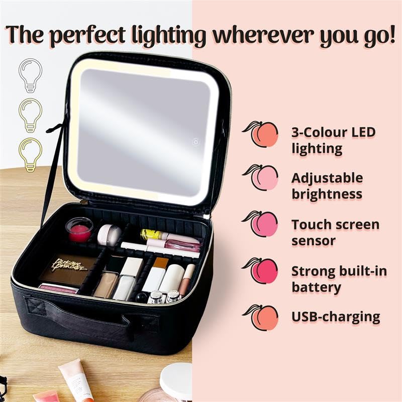 Make-up Tasje met Spiegel | Compact & Stijlvol Rundleder
