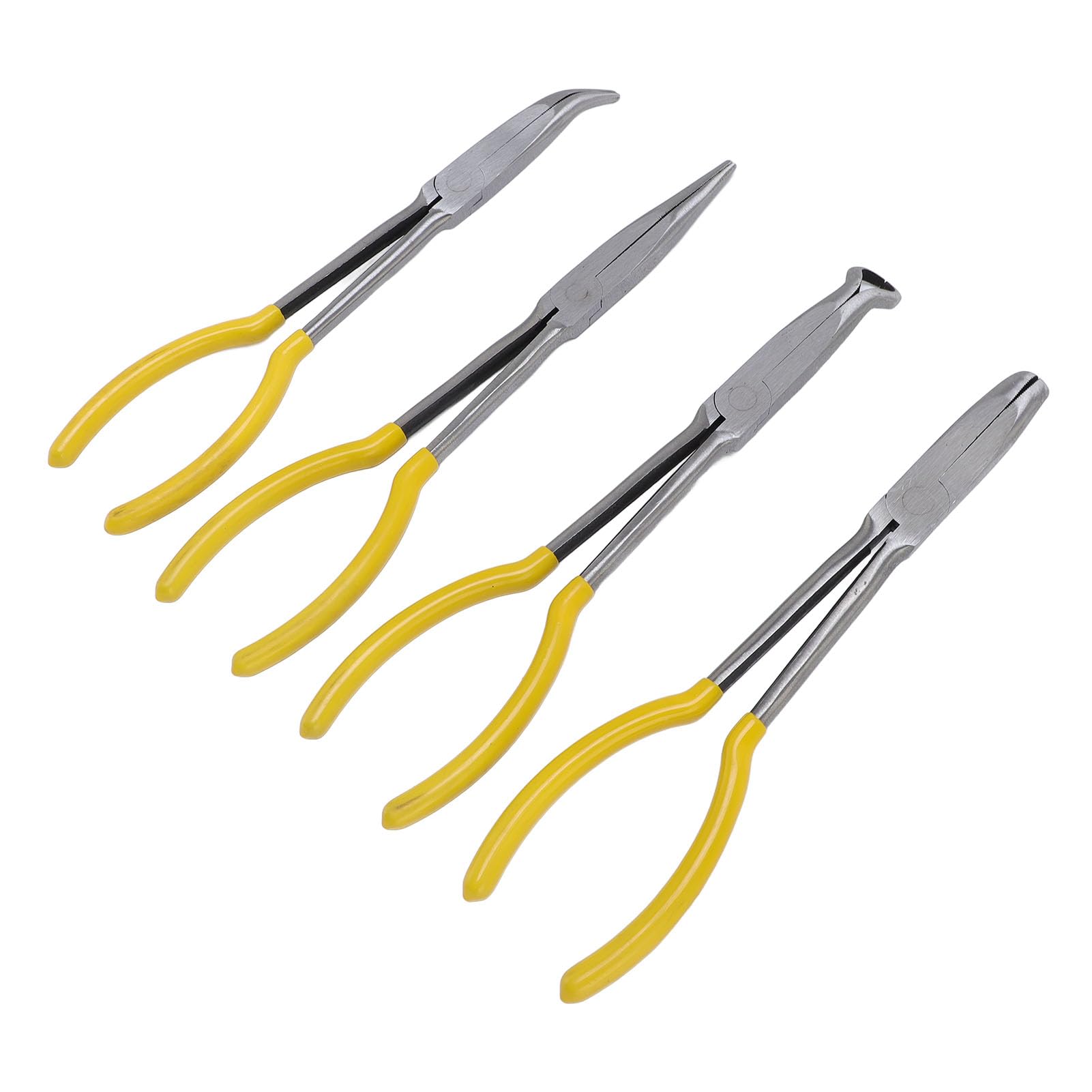 Set di pinze lunghe in acciaio al carbonio, 28 cm, ergonomiche, con becchi piegati a 25°, per gli appassionati di automobili
