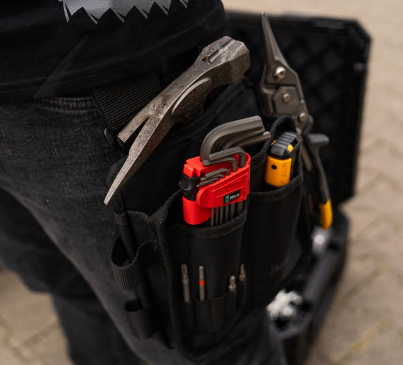 Holster Flex Werkzeugtasche – Wendbare Gürteltasche für Links- & Rechtshänder, robust & wasserabweisend, mit Fächern & Schlaufen, modular kompatibel, kompakt für Profi-Handwerker