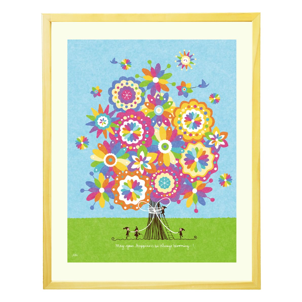 Amazon.co.jp: 絵画 インテリア 絵 「幸せの花束(虹色)」 玄関に飾る絵