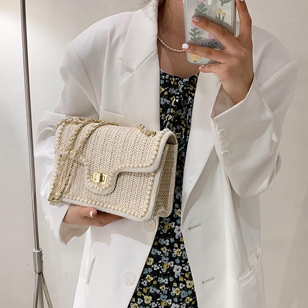 Straw Crossbody Bags for Women Summer Shoulder Satchel Purses Beach Clutch Handbags for Vacation - Image 2