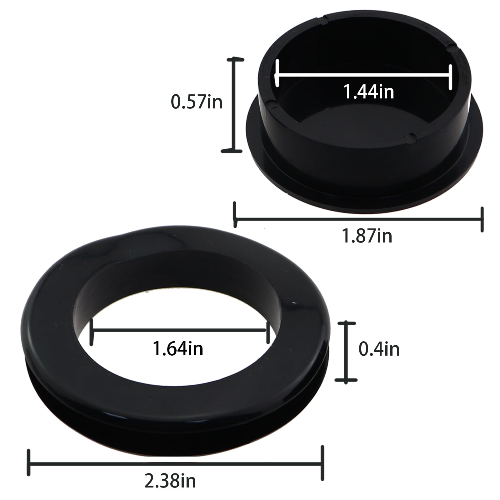 Caishun 1 Set of 2 Pieces 2 Inch Black Patio Table Umbrella Silicone Hole Ring Plug and Cover Outdoor Table Umbrella Hole Guard Ring for Outdoor Patio Garden Table Table Patio
