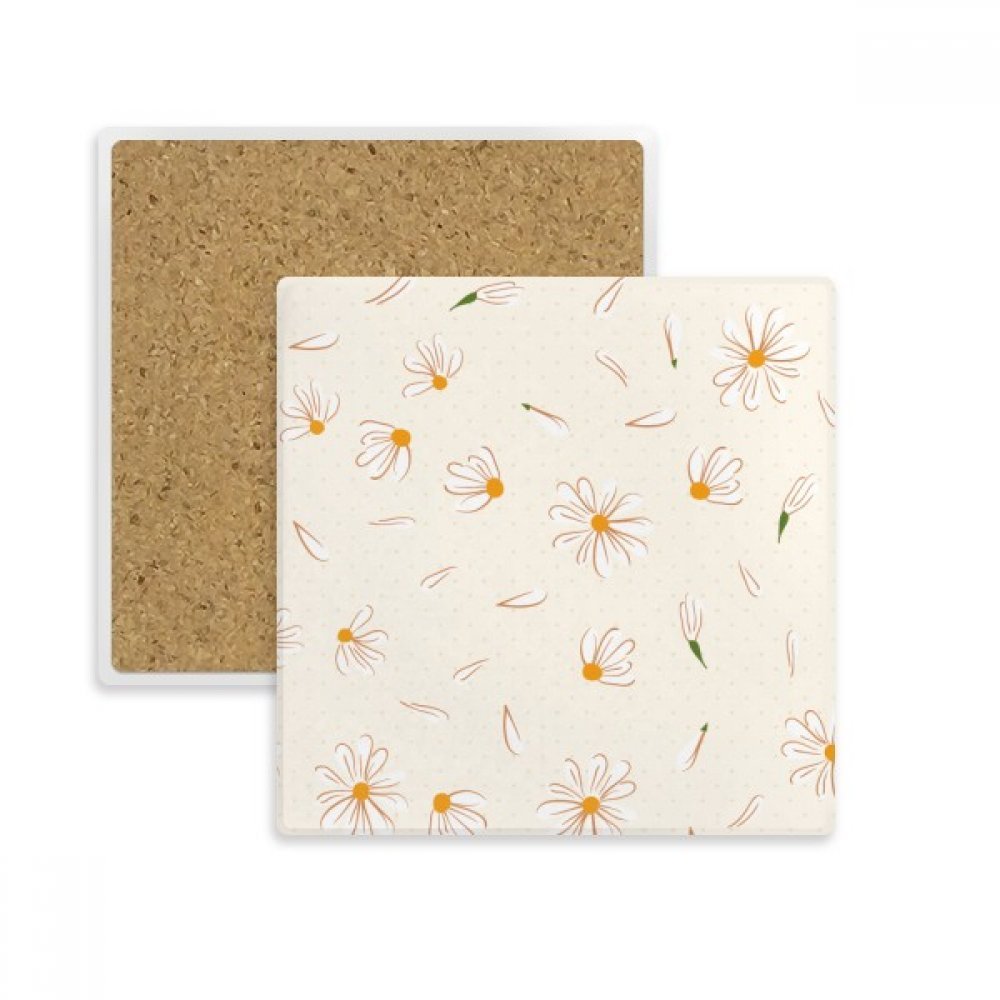 Coaster carré pierre absorbant pour verre tasse et mug avec motif floral multicolor