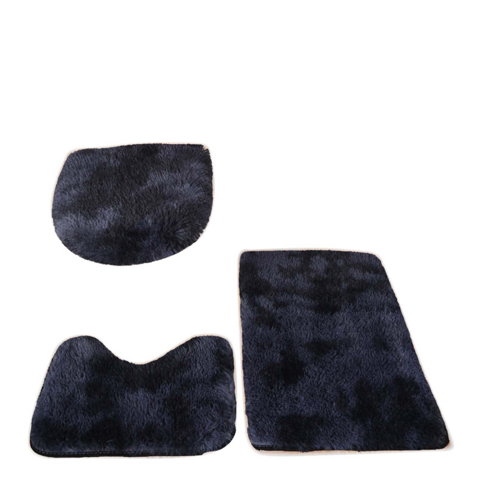 Juego de 3 alfombras de baño de microfibra suave de lujo, antideslizantes, de felpa, absorbentes, antideslizantes, lavables a máquina