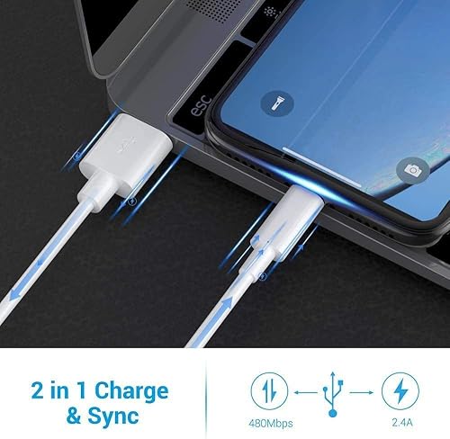 Miniatura 6 de Cable Lightning con certificación MFi, cargador de iPhone, paquete de 3 cables de carga Lightning a USB A de 3 pies compatible con iPhone 14, 13,