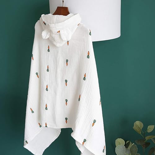 Miniatura 3 de sense gnosis Toalla de baño con capucha para bebé, súper suave, 100% muselina de algodón, altamente absorbente, cómoda, manta para envolver bebé,