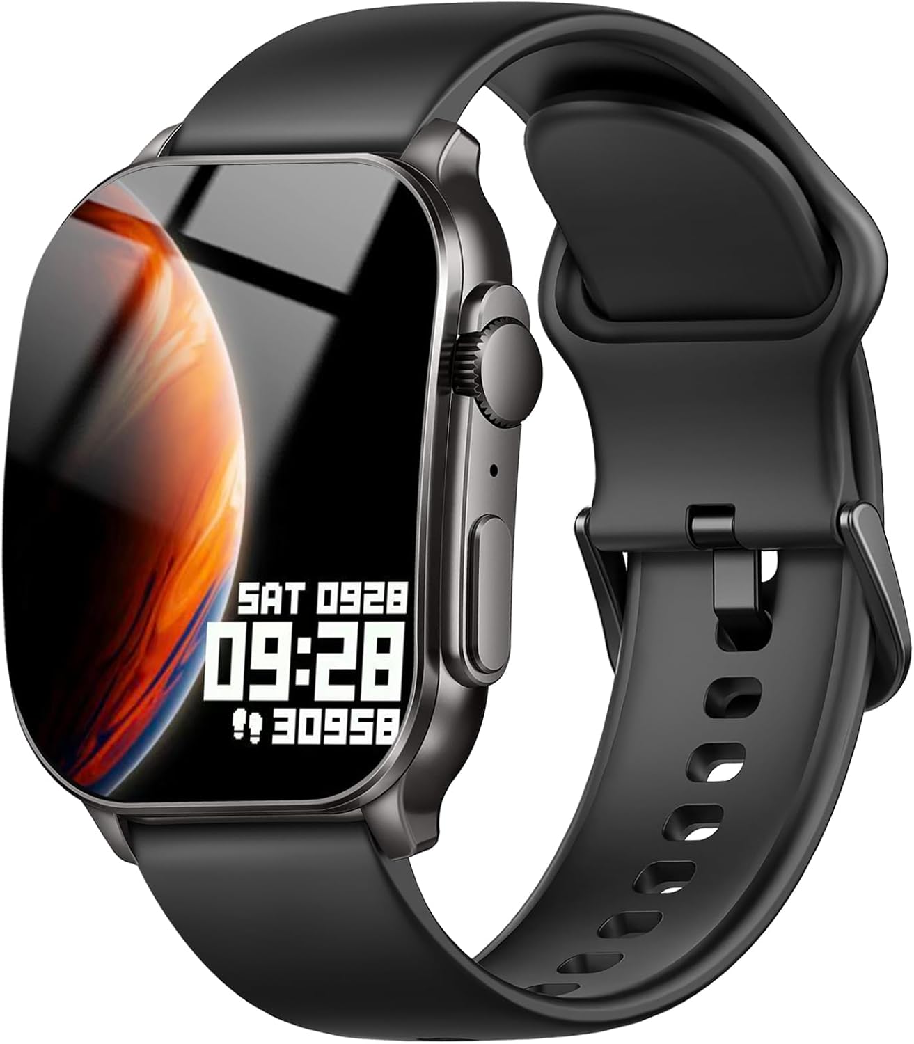 Smart Watches for Women Men Bluetooth Call, 2.01″ HD Curved Display Smart Watch with 100+ Workout Modes, Fitness Watch with Heart Rate/Sleep Monitor, IP68 Waterproof Smartwatch for Android iOS Black