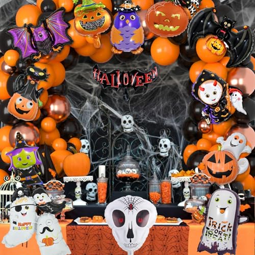 Feyg Halloween Foil Balloons, 3D Halloween Aluminum Helium Balloons Ghost, Spider, Bat, Witch, Zombie Skeleton, Pumpkin Halloween Balloons For Kids, Scary Nights Halloween Fun Party Decorations Supplies thumb #5