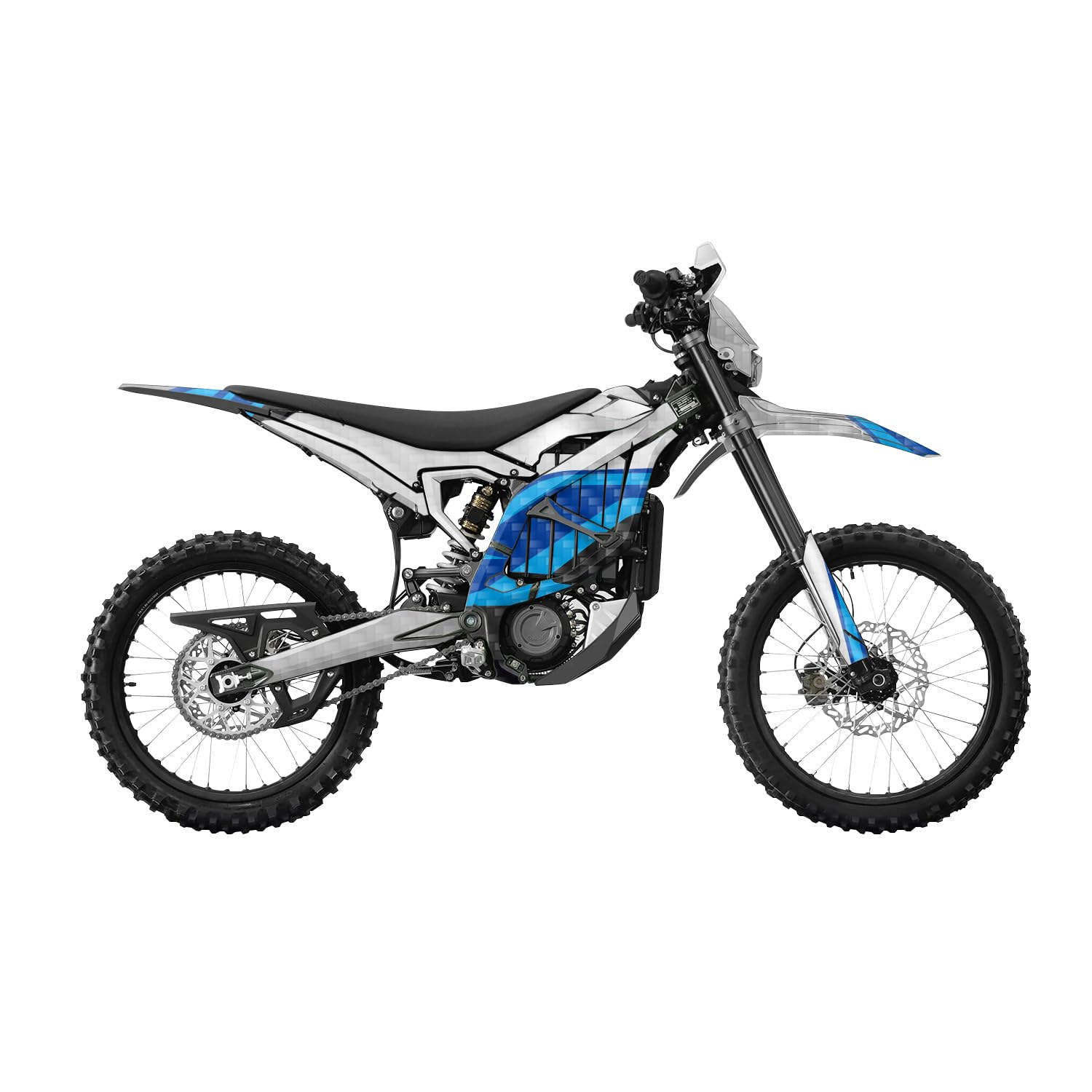 Carbon Fiber Surron Ultra Bee Graphics Kit Wrap - Blue Divide - Sur-Ron Skin - Premium 3M Vinyl Protective Wrap Decal Cover - Easy to Apply | Crafted in The USA by MightySkins
