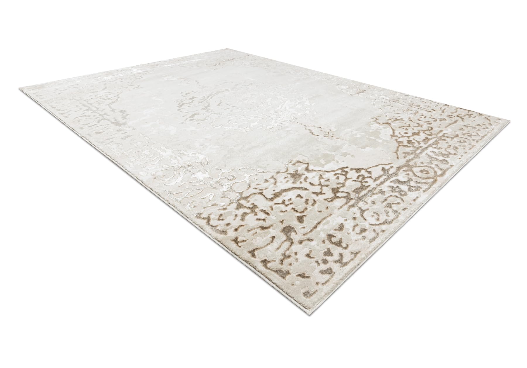 rugsx Tappeto ALLURE 1961 Tappeto moderno con cornice ornamentale in Crema/Oro - Elegante e glamour per soggiorno e camera da letto - 160x220 cm