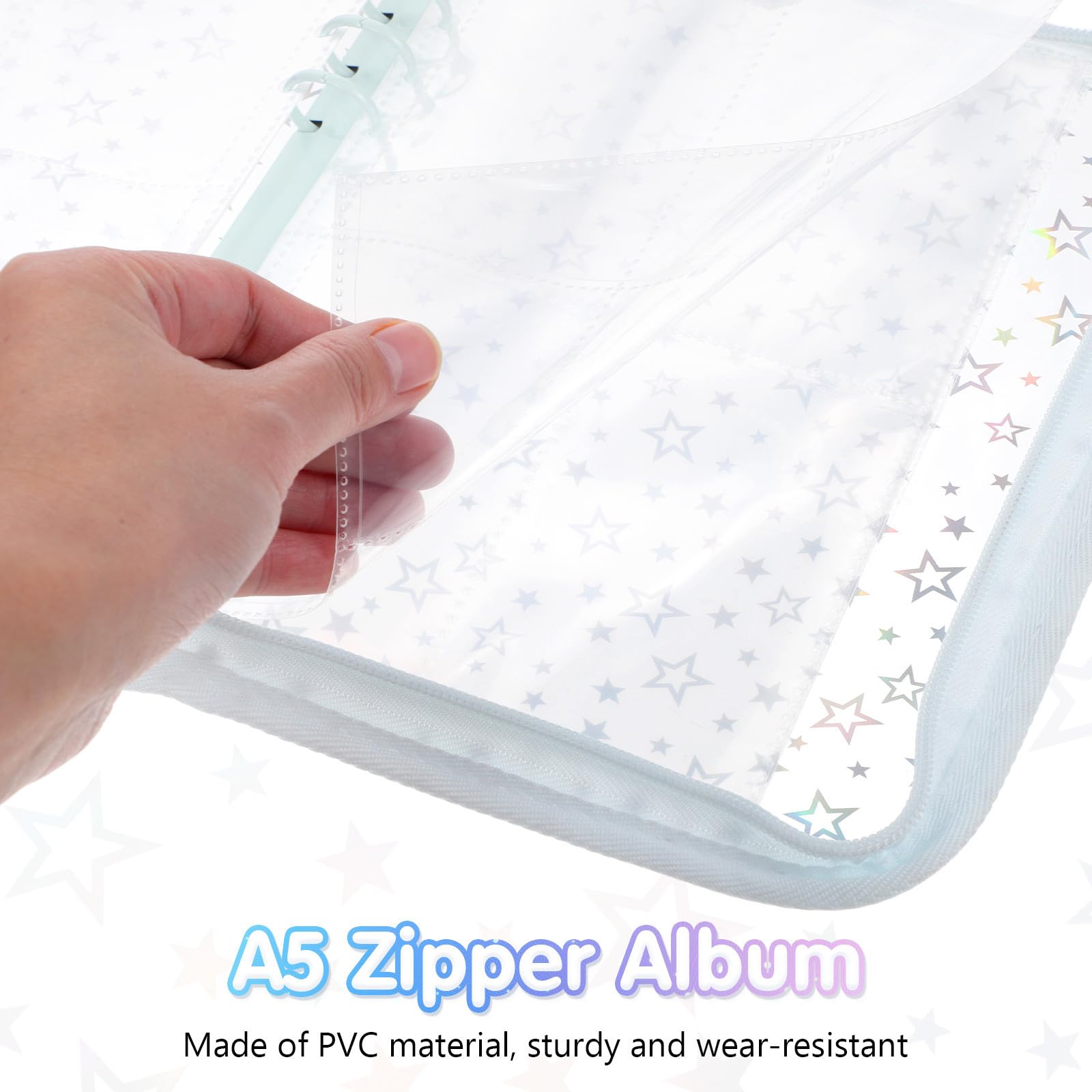 Operitacx 4 Pezzi Album con Zip A5 in Pvc per Carte e Piccoli Ricordi | Organizzazione e Display per Carte Kpop, Ampia Capienza, Protezione Extra, Formato Compatto